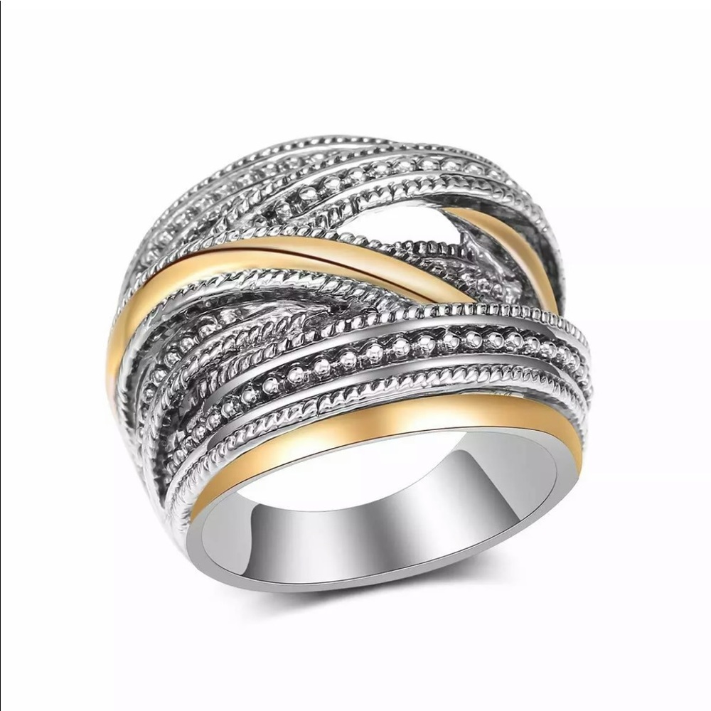 Gorgeous 925 gold&Silver Ring for Women Ring - Picture 2 of 2